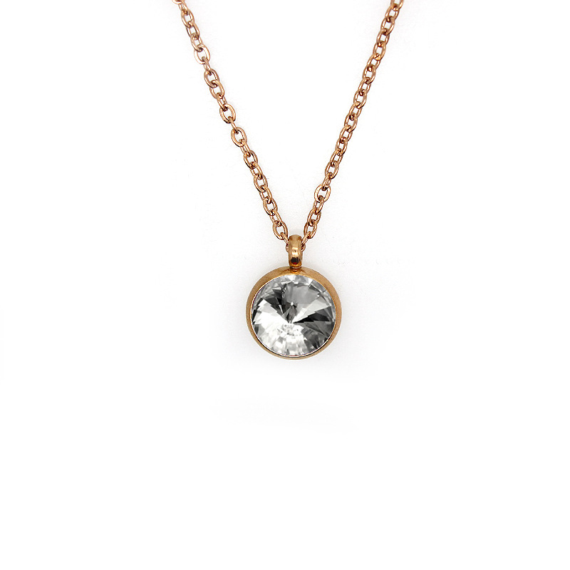 HC531 White+Rose Golden Cross -Chain