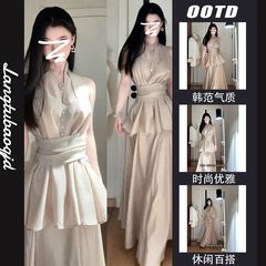 法式气质御姐风无袖背心连衣裙子女夏2025新款高级感收腰套装长裙