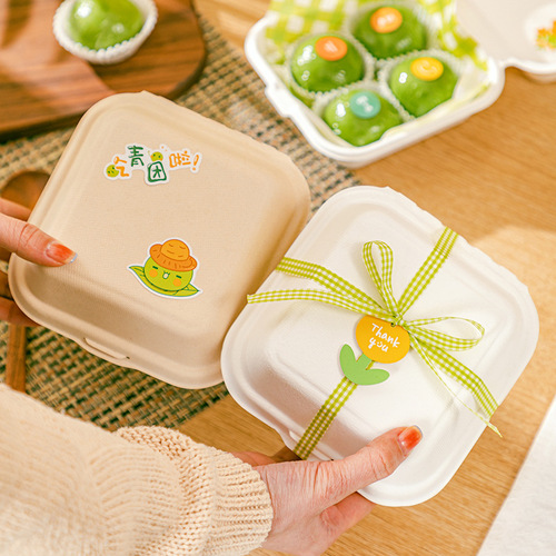 Qingtuan lunch box wholesale disposable Qingtuanzi packaging packing box picnic box mung bean cake cowhide packaging box