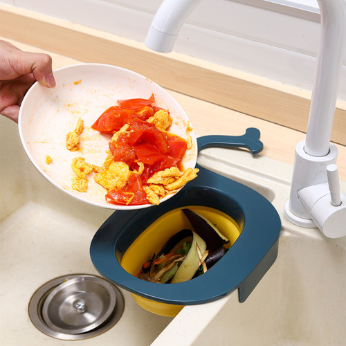 Kitchen whale drain basket multifunctional foldable sink filter rack kitchen waste leftover food storage drain basket