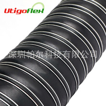 工厂直销耐高温黑色硅胶通风管/硅胶软管/耐高温输送通风管