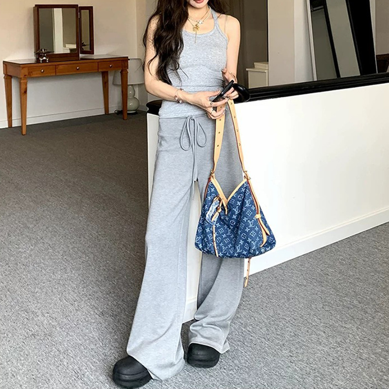 批发秋季背心长袖上衣裤子时尚休闲套装修身显瘦T恤上衣打底衫|undefined