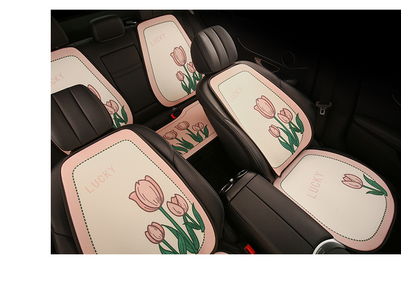 26 Car Seat Cushions, Universal for All Seasons, Breathable Seat Cushions, Mesh Anti-Slip, Cute Cartoon Seat Cushions, Summer Single Seat
