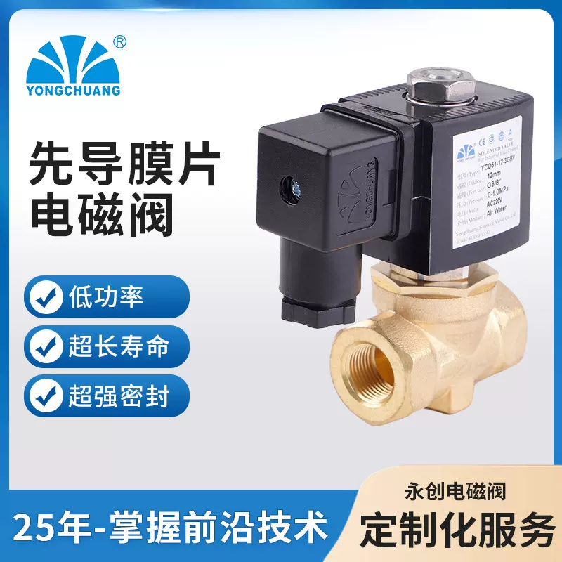 永创YCD51小型先导式电磁阀 3分4分微型电磁阀 高压电磁阀厂家