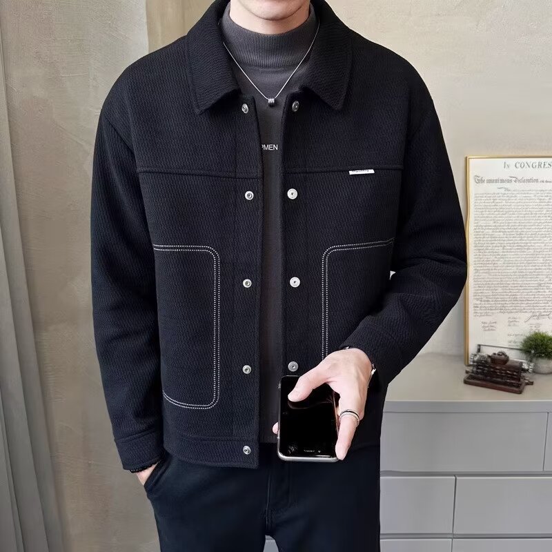 Herrenjacke Für Herbst Und Winter Modischer Business Mantel_voghion.com