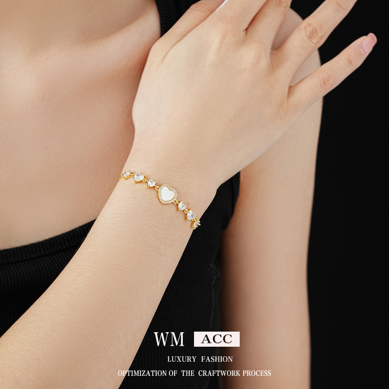 El oro verdadero eléctrico de marita de marita amor pulsera de moda versátil pulsera ajustable ligera lujoso de alta calidad joyería de la pulsera image 3