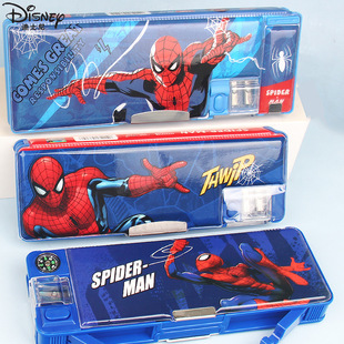 Marvel Spider-Man Multifunctional Stationery Box Primary School Male Plastic Double Faced Pencil Case 00