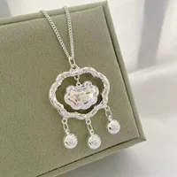 Новое серебряное ожерелье s999 из чистого серебра с замком для долголетия ребенка Baifu, серебряный кулон с замком для ребенка, подарок на первый день рождения в полнолуние