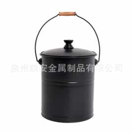 跨境新款壁炉配件炉边煤炭桶室内室外使用带铲子手扫帚灰桶定制