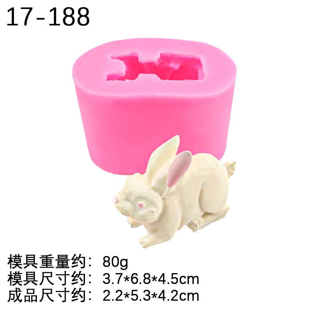 Molde de silicona de dibujos animados de perro ratón mascota Bulldog Bunny Decoración de coche Molde de vela de aromaterapia Molde de chocolate