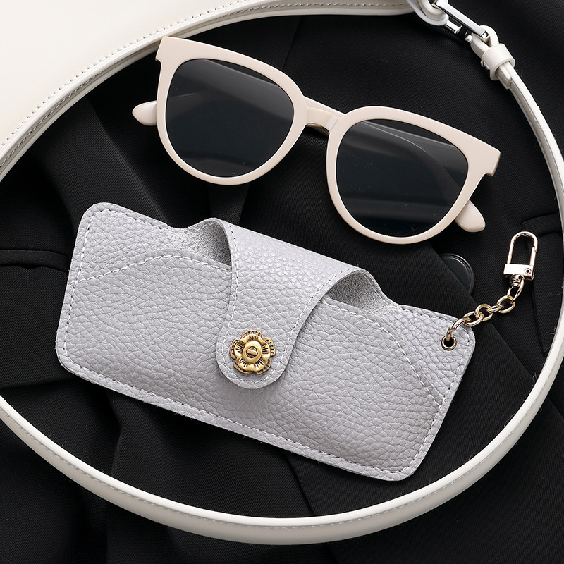 Bolsa de gafas al por mayor de fábrica, bolsa de almacenamiento de gafas de sol, bolsa de gafas de miopía, bolsa de gafas de sol portátiles de cuero pu, bolsa colgante, funda de gafas