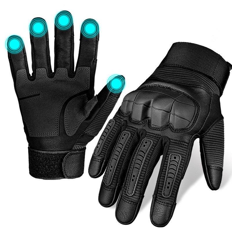 Guantes tácticos transfronterizos de dedo completo para deportes al aire libre ciclismo guantes protectores antideslizantes para montañismo pantalla táctil para bicicleta para hombres y mujeres
