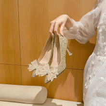 316-A91金色高跟鞋女小码31 32 33伴娘婚鞋新娘鞋大码41一43加肥