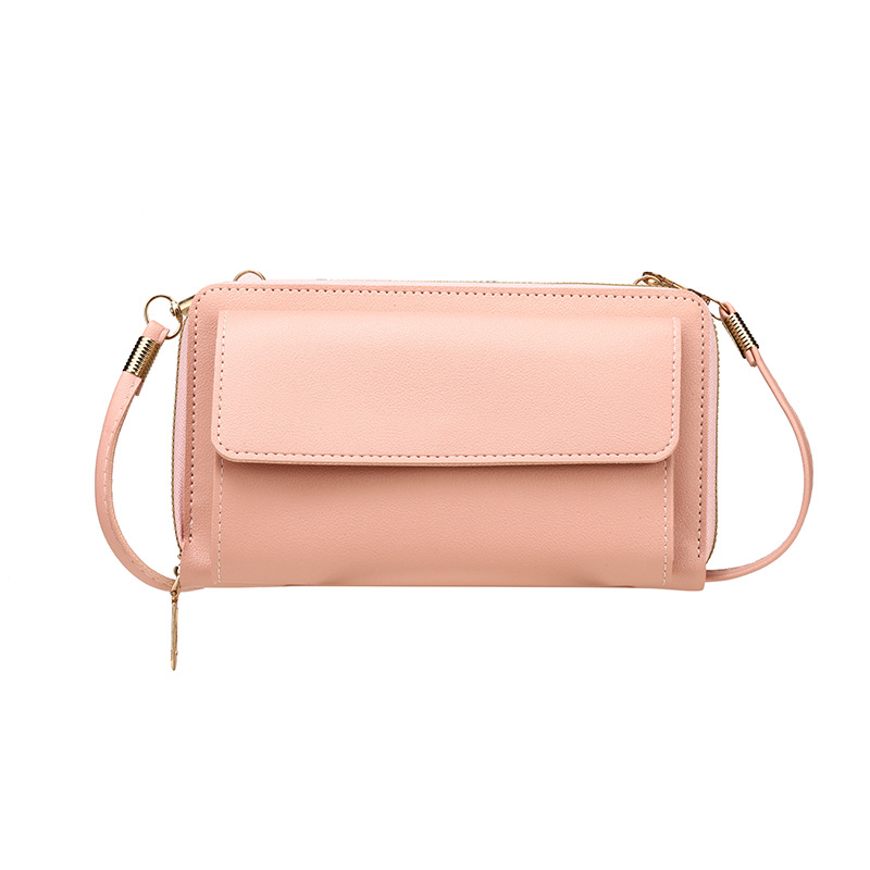 Comercio exterior transfronterizo damas billetera larga con cremallera coreana de gran capacidad de bolso de tramo inclinado de moda femenina función de bolso de teléfono móvil versátil