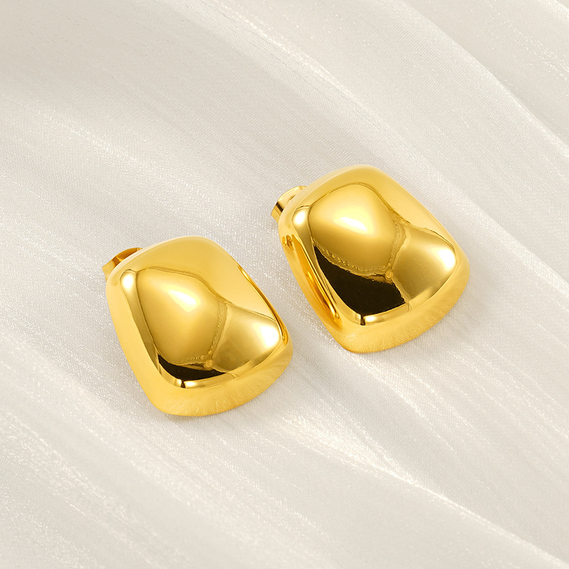 Pendientes de lujo de alta calidad de acero de titanio de nueva moda transfronteriza personalidad femenina salvaje estilo ins aretes de acero inoxidable joyería