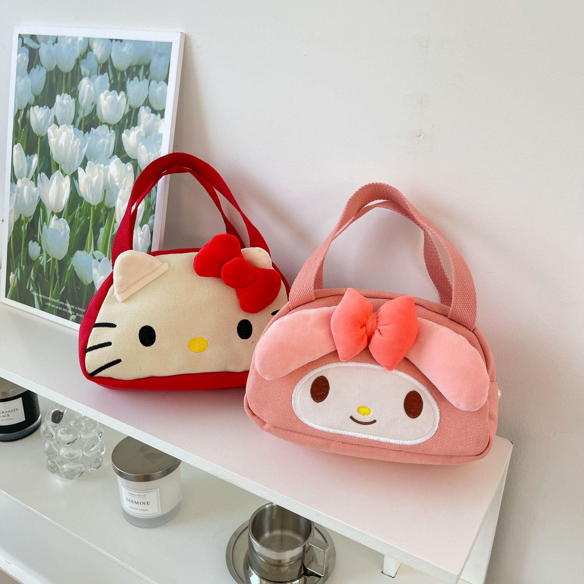 cartoon plush fashionable cute cosmetic bag