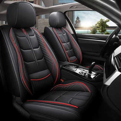 Seat Cushion for All Seasons, Seat cushion, seat cover - 2123-waistrest-black-and-red-single-seat