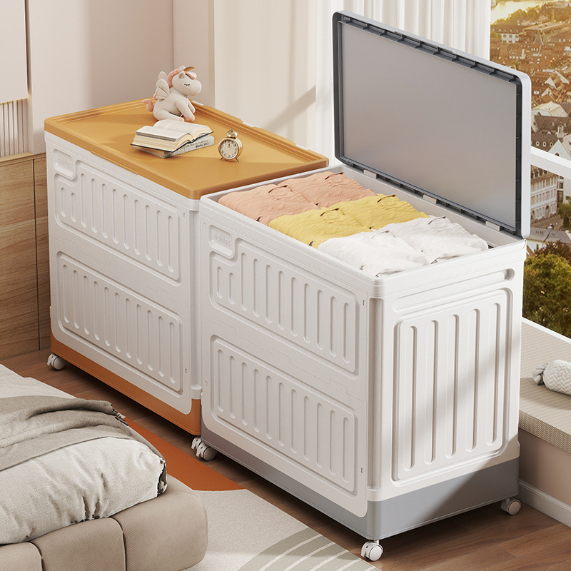 New Large-Capacity Storage Box Household Extra-Large Storage Box with Wheels Bedroom Dormitory Foldable Quilt Storage Box