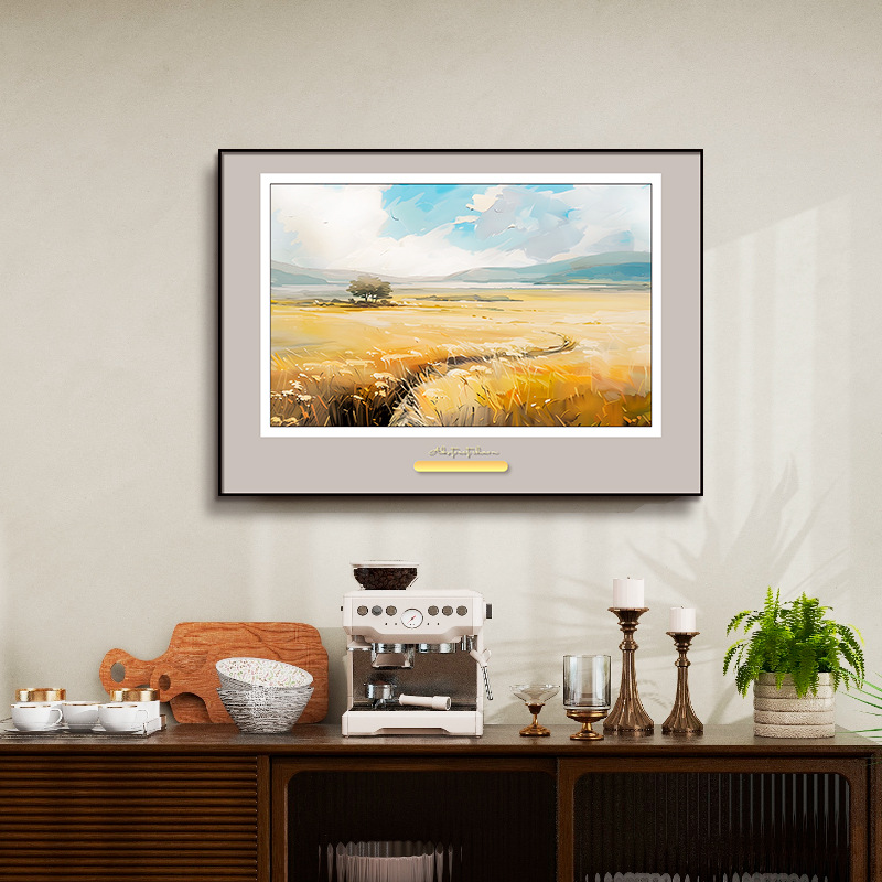 Fondo de sala de estar moderno y simple pintura al óleo de paisaje pastoral pintura de restaurante pintura de cabecera de dormitorio hermosa pintura de paisaje de flores