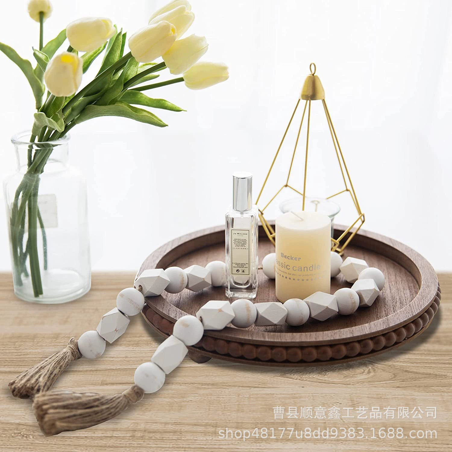 Деревянные Свадебные украшения деревянная тарелка торт диск Amazon бисером круглый поднос европейский и американский INS стиль хранения лоток