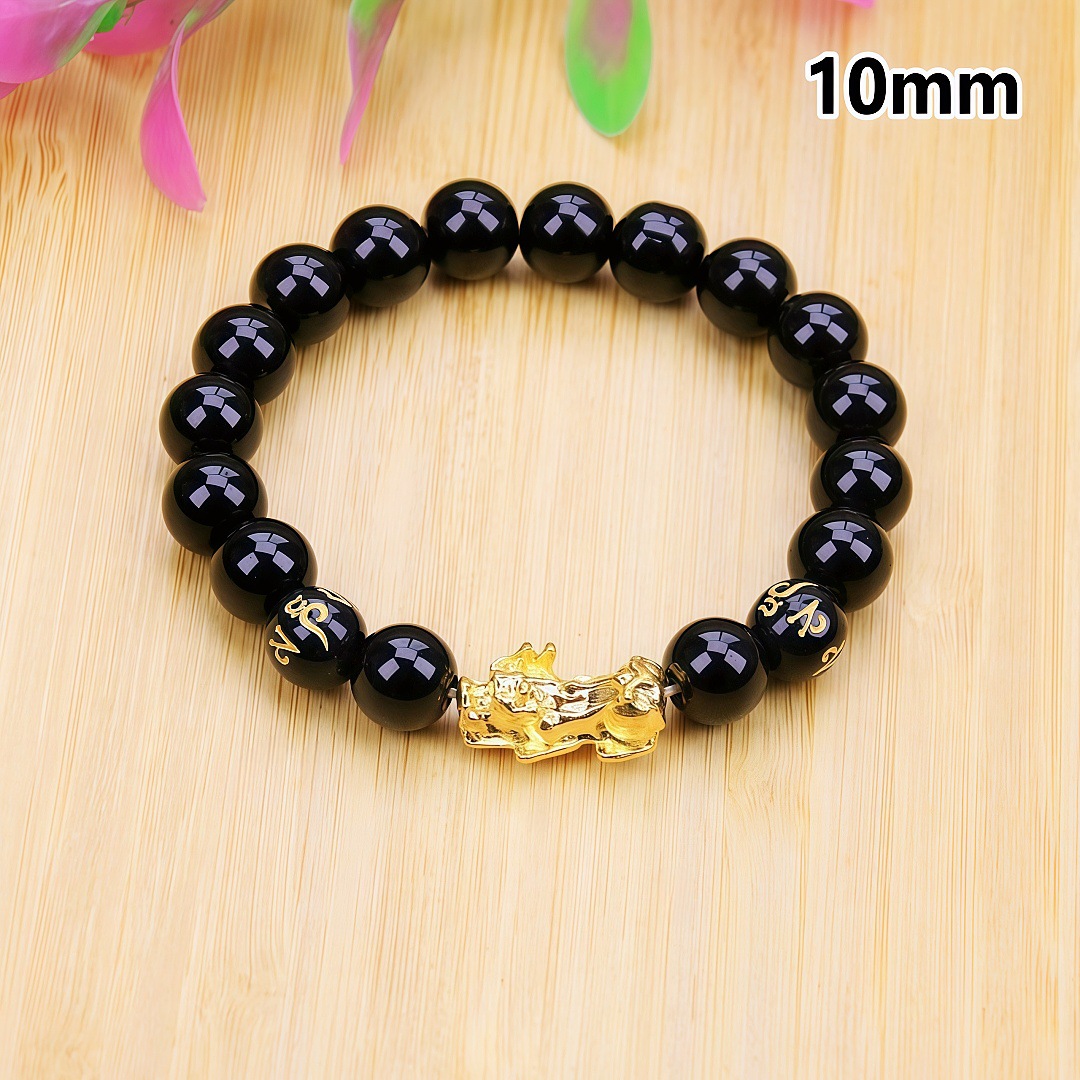 10mm 6 자 골드 브레이브 팔찌