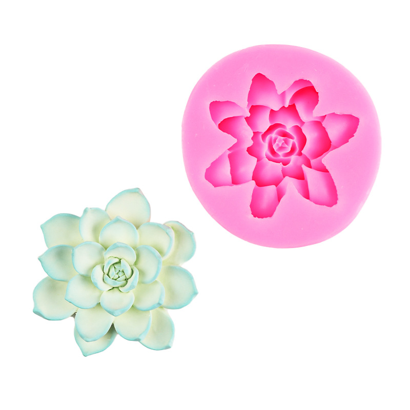 3D tridimensional suculenta silicona molde aromaterapia yeso vela epoxi jabón molde chocolate pastel mousse Decoración