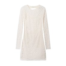 PB&ZA女装2025年秋季新款 纯欲风露背设计蕾丝短款连衣裙4661253