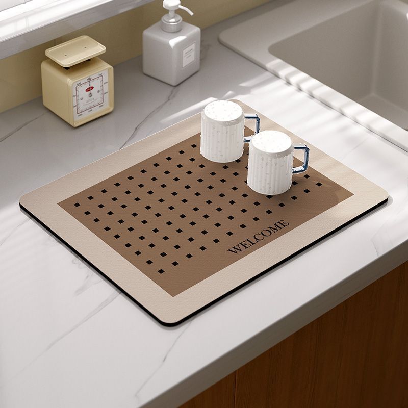 Kitchen draining mat diatom mud table top absorbent table mat household cup bowl dish drying mat non-slip anti-fouling table mat Kitchen draining mat diatom mud table top absorbent table mat household cup bowl dish drying mat non-slip anti-fouling table mat