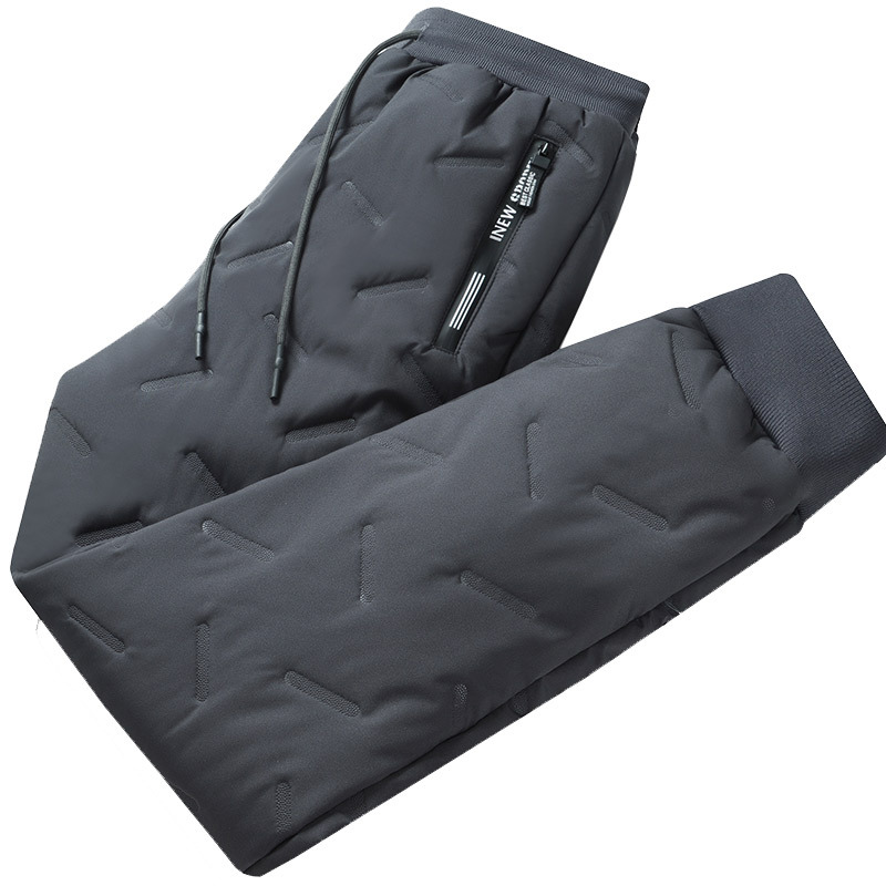 Explosiones transfronterizas de tamaño europeo pantalones de algodón de cordero de cachemira de tamaño grande para hombres otoño y invierno más pantalones de cachemira a prueba de viento fábrica de pantalones calientes al por mayor