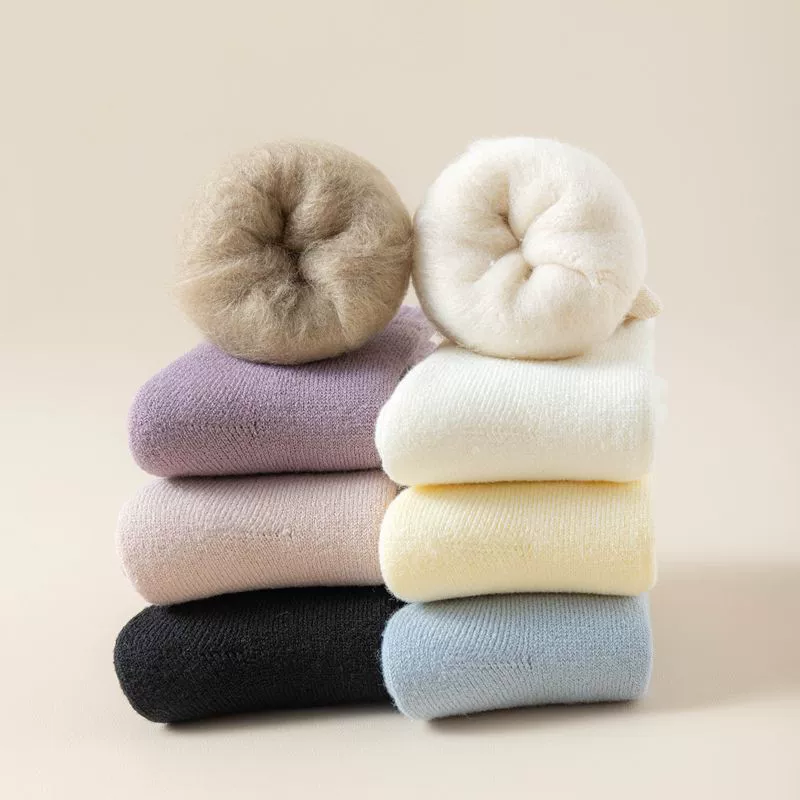 Cashmere demi-season warm socks, keep warm woolen boots, mid-length