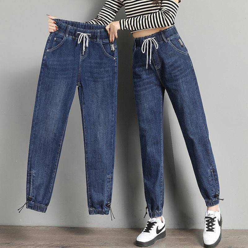 Elastic Waist Denim Pants 1