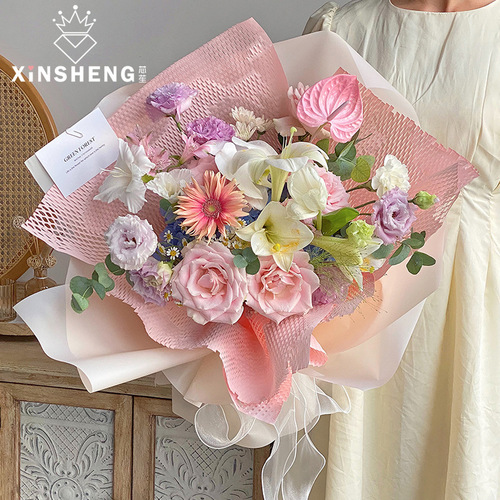 Core honeycomb paper mesh art paper solid color flower bag bouquet wrapping paper flower art flower shop diy material lining