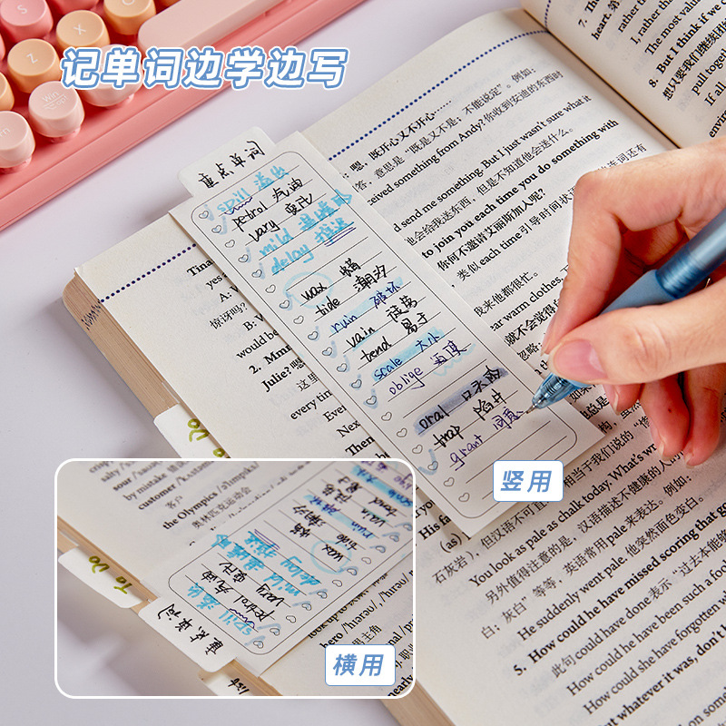 Cuaderno de notas de tipo marcador creativo cuaderno de notas de estudiantes multifuncional desgarrable etiqueta marcador de índice marcador de notas