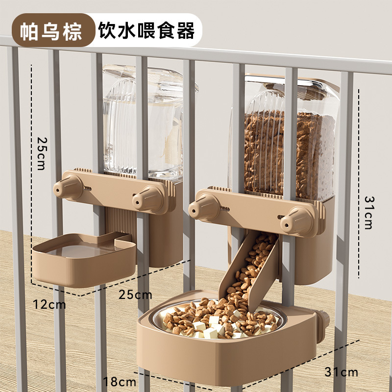 Jaula para mascotas, bebedero, gato colgante, alimentador de agua potable, cuenco para perros, cuenco para gatos, suministros para jaulas para perros de gran capacidad