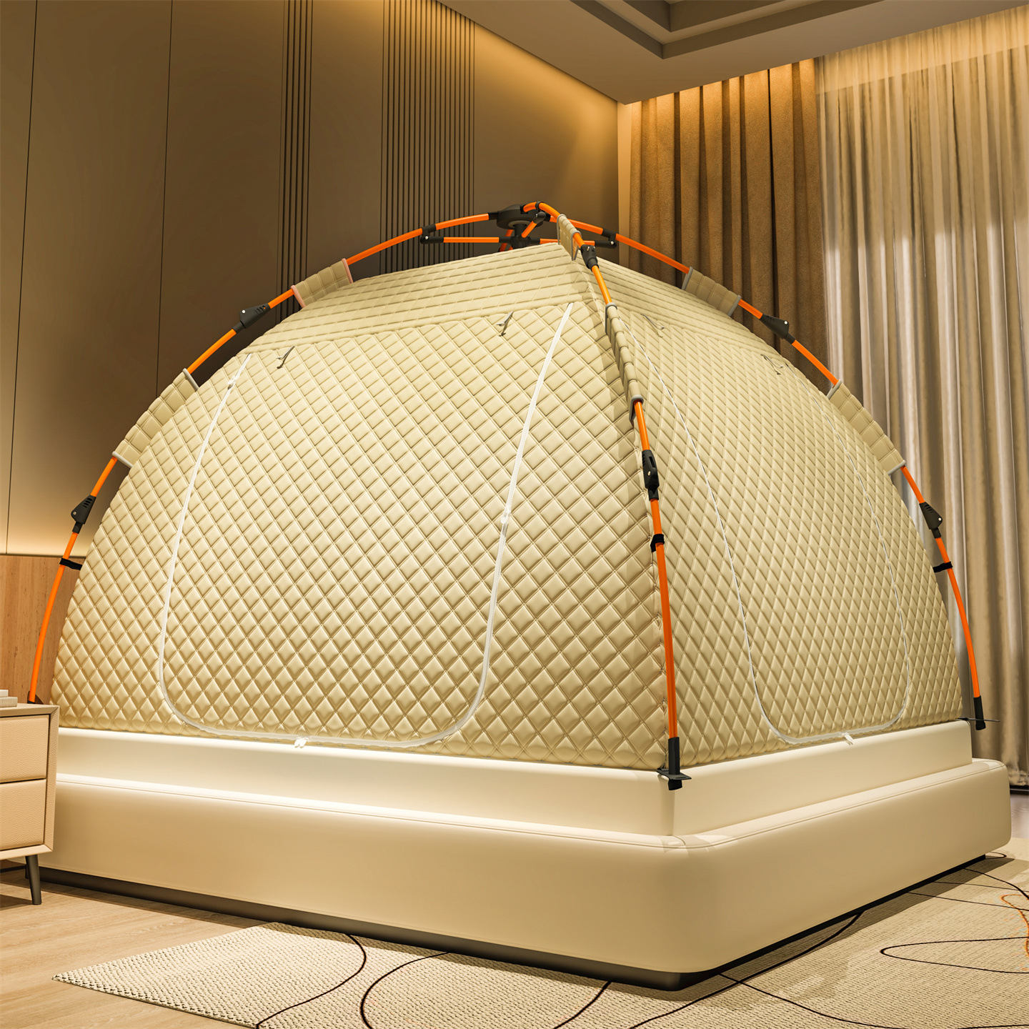 Windproof quilted keep warm winter tent anti-stress "Gopher", increased thickness