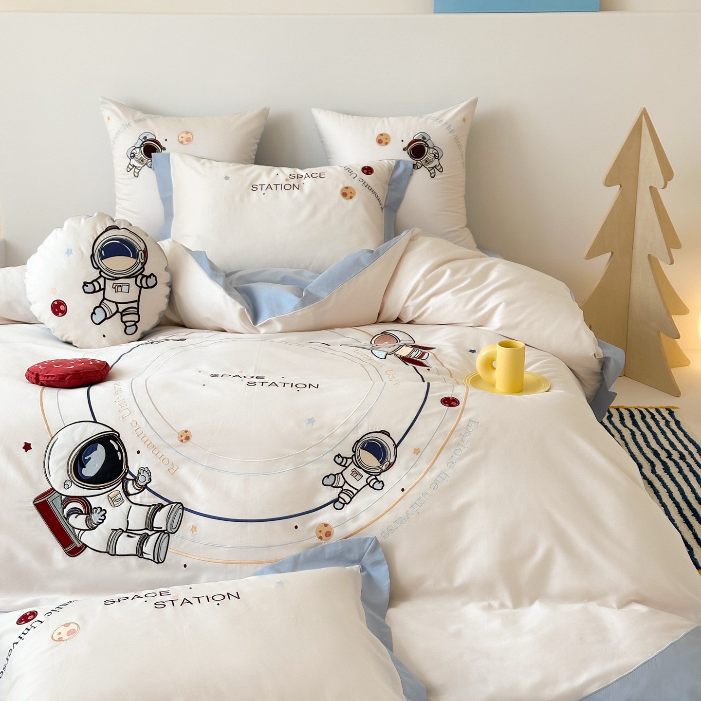 2025 New Product 100-Count Long-Staple Cotton Pure Cotton Four-Piece Set of Three Pillowcases and Bed Sheetss