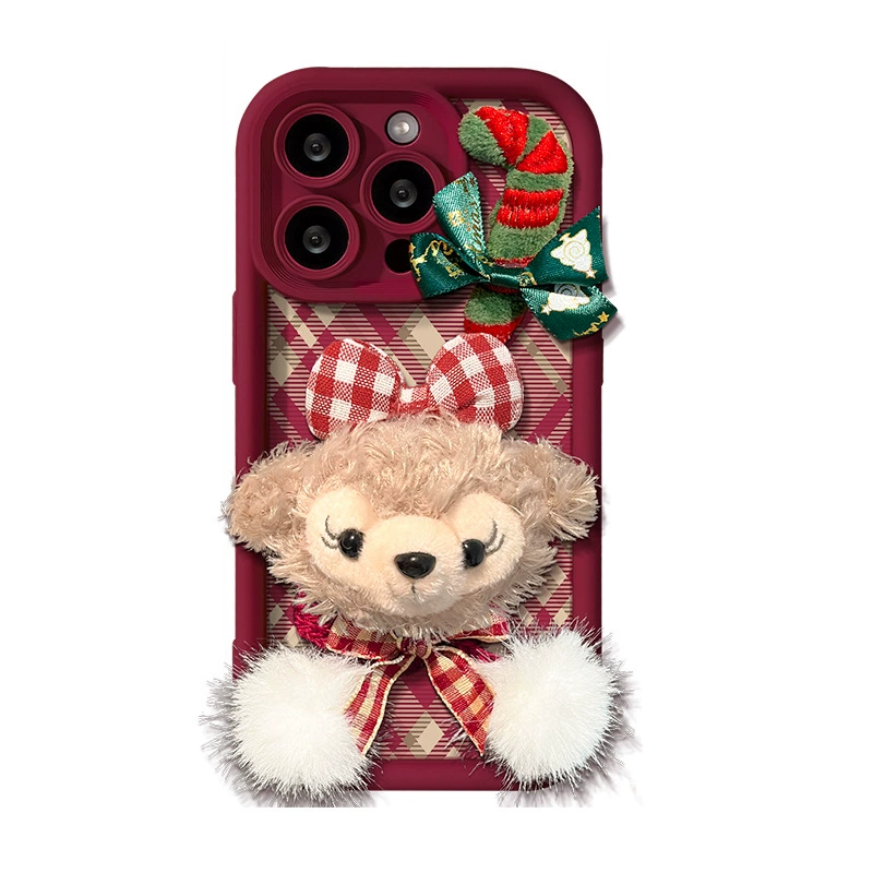 Apple, плюшевая совместимая кукла, iPhone16, чехол для телефона, iPhone15 Pro, милый защитный мешок, защита от падения, 8