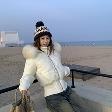 周壹 EEONE10.15/10:00am 韩女日记 可拆真毛领 绒内胆收腰羽绒服