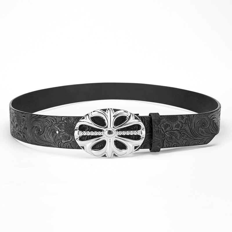 Cross-border Western Denim Special Printed Belt Men's New Y2K Spice Girls Fashion Jeans with All-match Decorative Belt