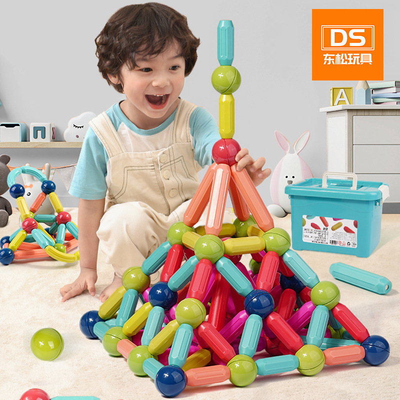 Bloque magnético de construcción para niños, palos magnéticos