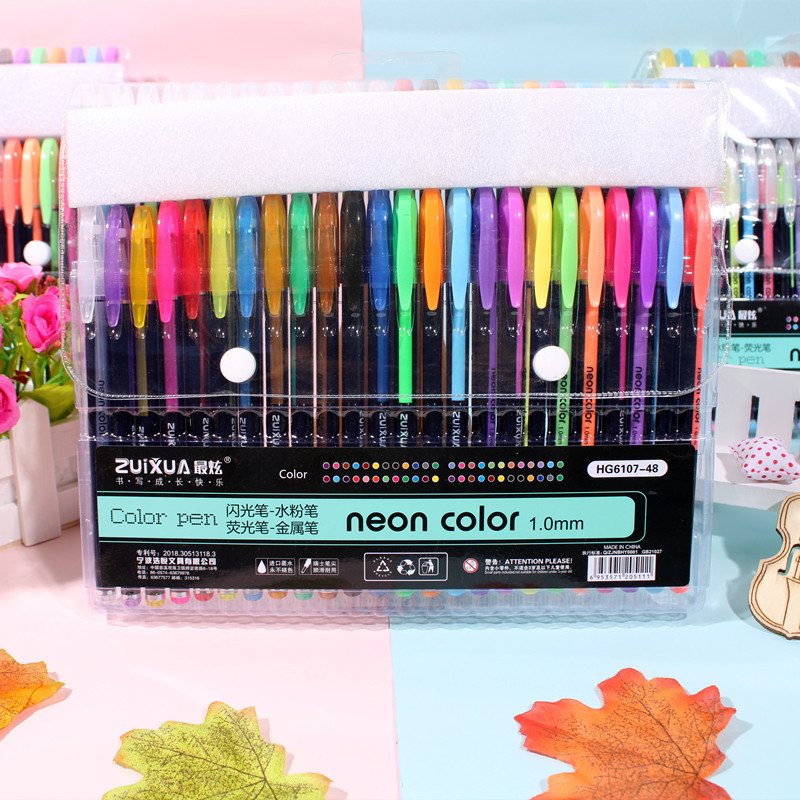 Bolígrafo de gel intermitente para niños, bolígrafo de cuenta manual para tomar notas, marcador para estudiantes, marcador, marcador clave, bolígrafo de acuarela