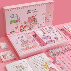 Children's girl heart notebook set girl cute cane notebook 2022 high-end beauty internet celebrity notebook notebook 