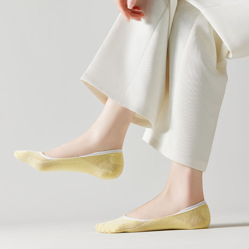 Zhuji Women's Pure Cotton Ship Invisible Socks Thin Mesh Spring Summer Lady Short Socks Cotton Socks Light Mouth Antimicrobial