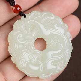 招财貔貅和田玉吊坠 天然玉石平安扣玉坠 仿古玉佩男女挂件玉挂坠