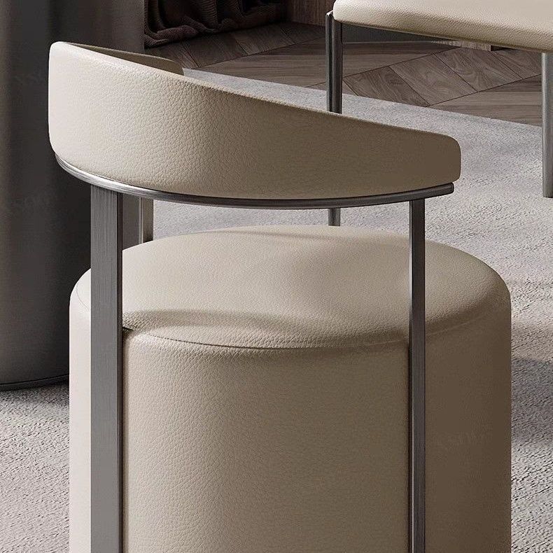 Mesa de té moderna simple y alta sensación silla de respaldo de lujo ligera silla de recepción para hacer té silla de manicuría silla taburete redondo silla de negociación
