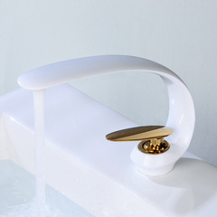 白色創意極簡全銅浴室家用冷熱水龍頭衛生間洗手盆洗臉盆面盆台盆