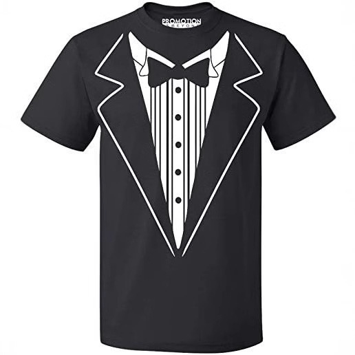 P&B Tuxedo White Fun Men's T-Shirt