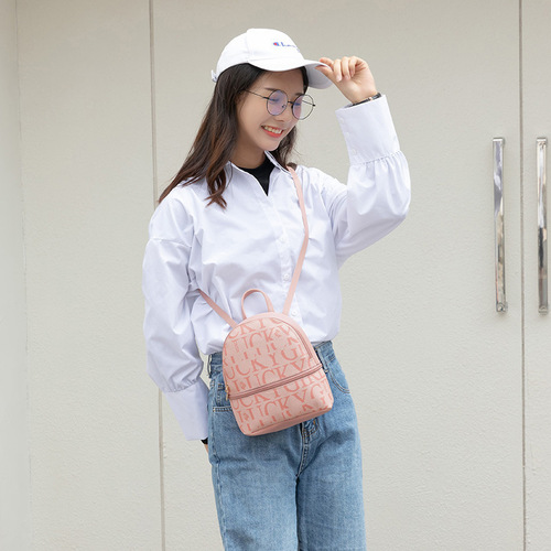 Women's New Fashion Alphabet Print Double Shoulder Bag Casual Multi-use Single Shoulder Bag