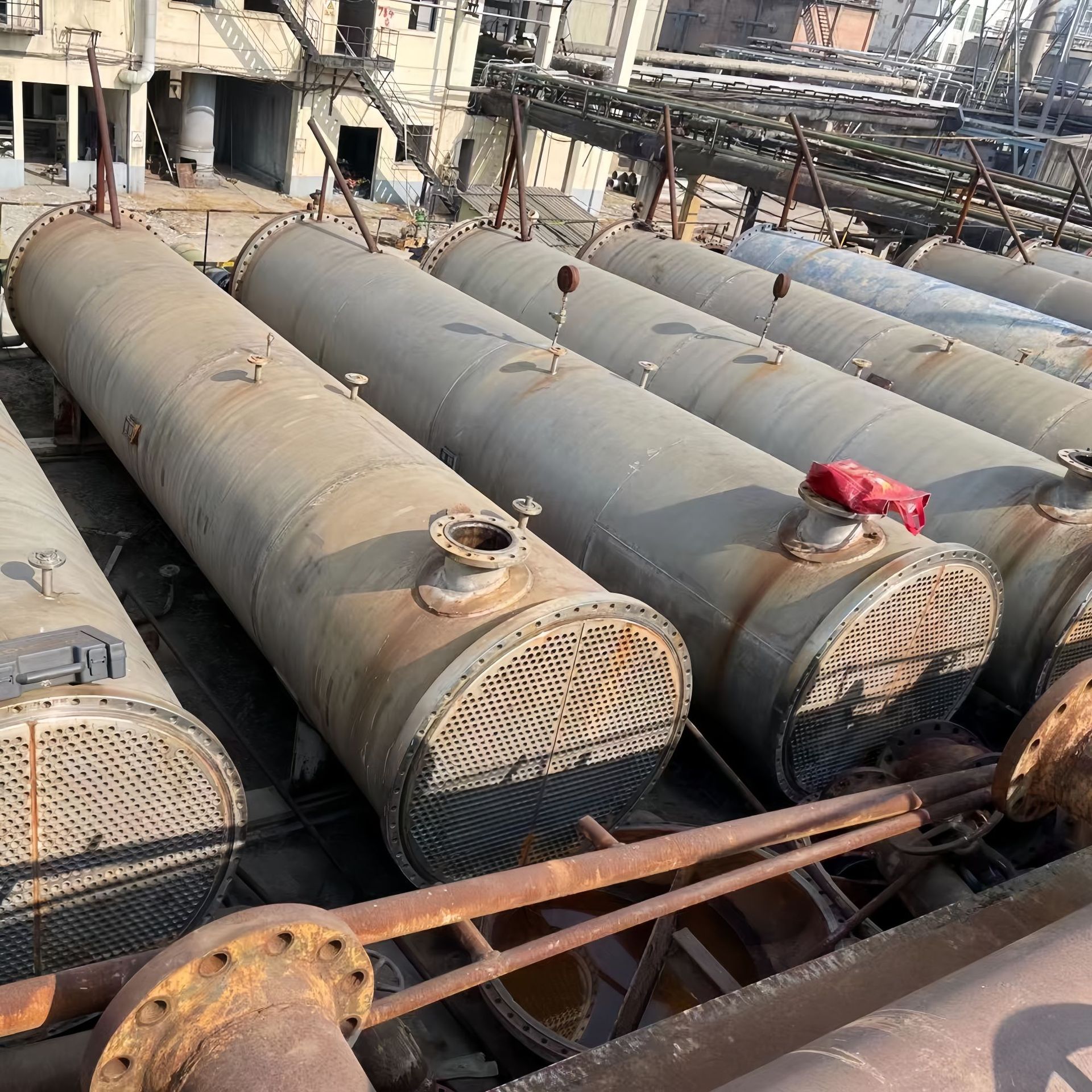 二手列管式换热器喷淋壳管换热器工业水冷设备冷凝器石墨冷凝器