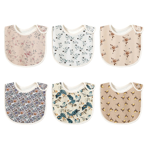 Newborn anti-vomiting milk towel ins Nordic male and female baby cotton cute printed saliva towel baby bib rice pocket